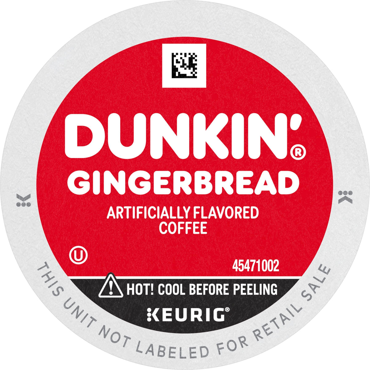 Dunkin Gingerbread K-Cup pods in a 60-count pack for easy Keurig brewing.