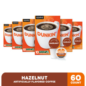 Dunkin Hazelnut K-Cup pods close-up highlighting convenient single-serve use