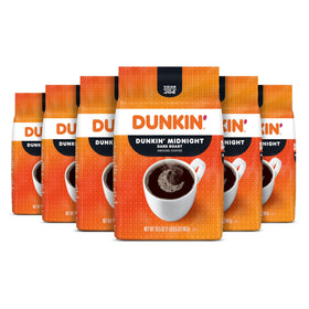 Dunkin Midnight dark roast coffee bags ready to brew for bold mornings