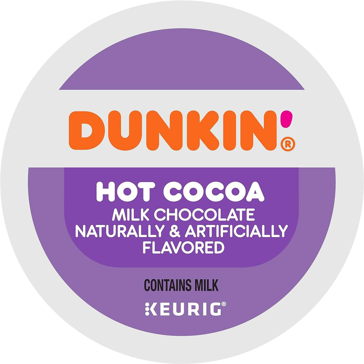 Dunkin Milk Chocolate Hot Cocoa Pods cup steaming with rich aroma