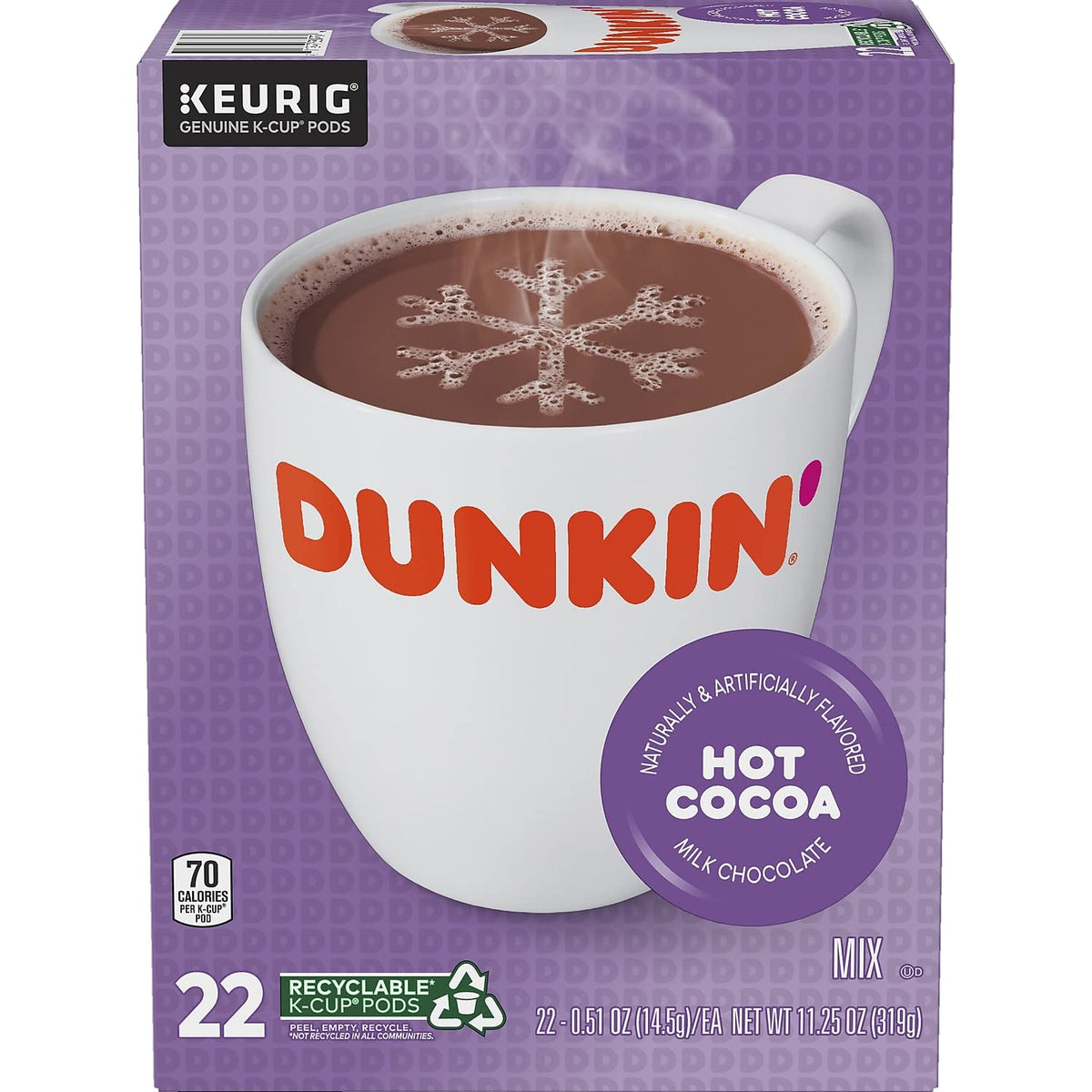 Dunkin Milk Chocolate Hot Cocoa Pods brew in a Keurig for a quick treat
