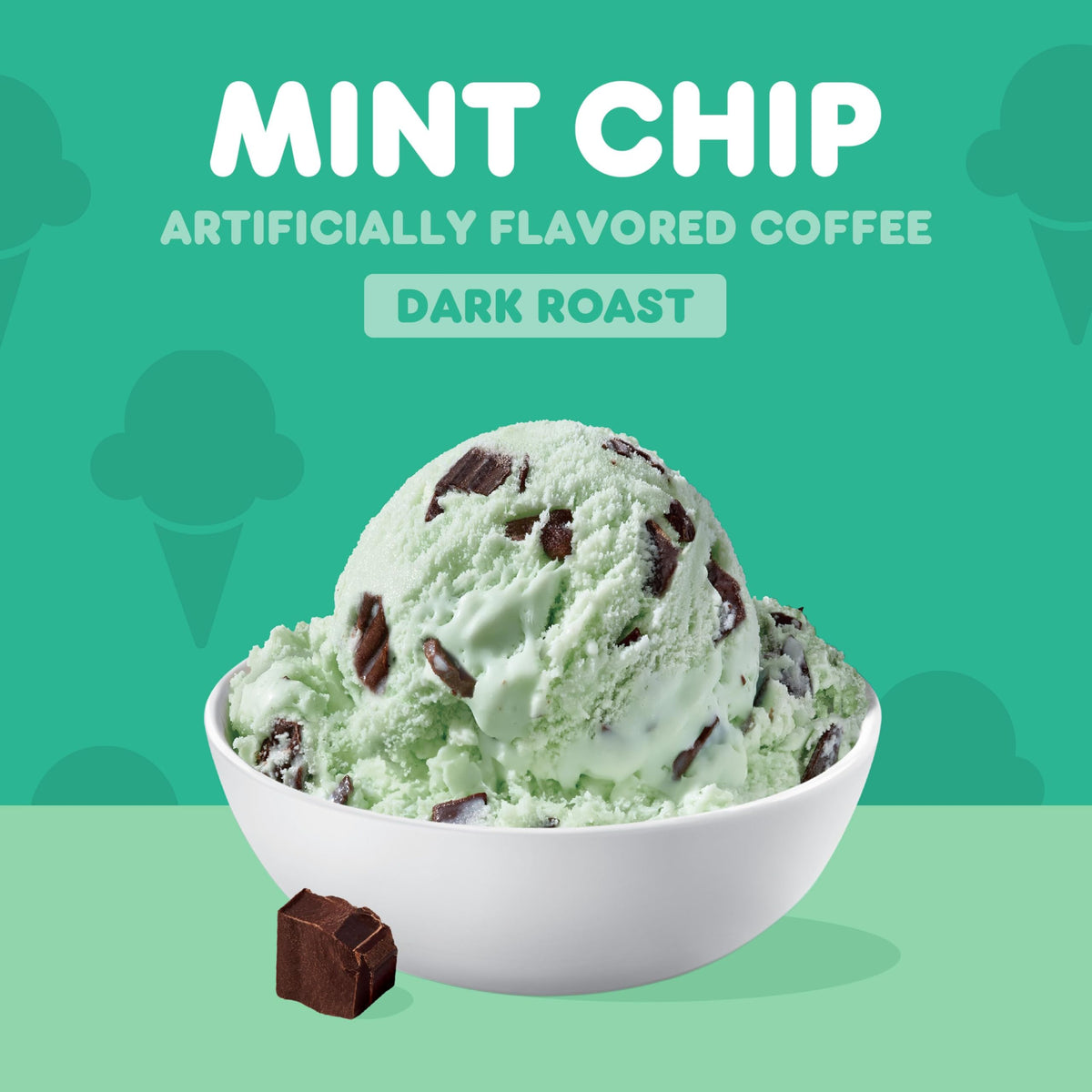 Dunkin Mint Chip pods closeup highlighting aroma and flavor notes.