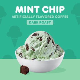 Dunkin Mint Chip pods closeup highlighting aroma and flavor notes.