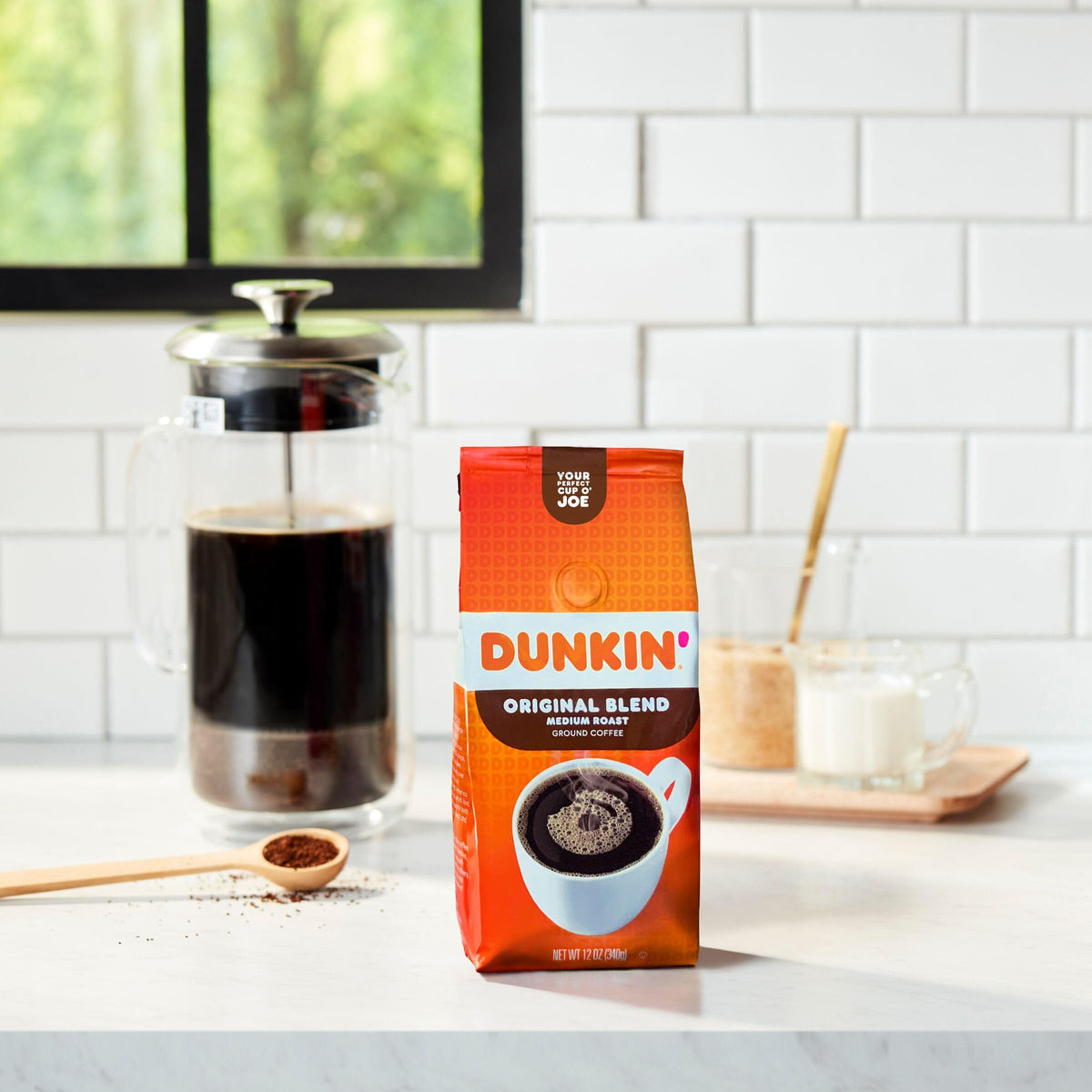 Morning ritual scene with Dunkin Original Blend inviting a comforting start.