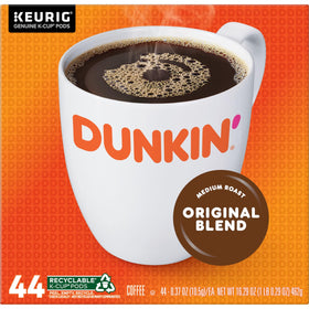 Home coffee setup featuring Dunkin Original Blend for daily routines.