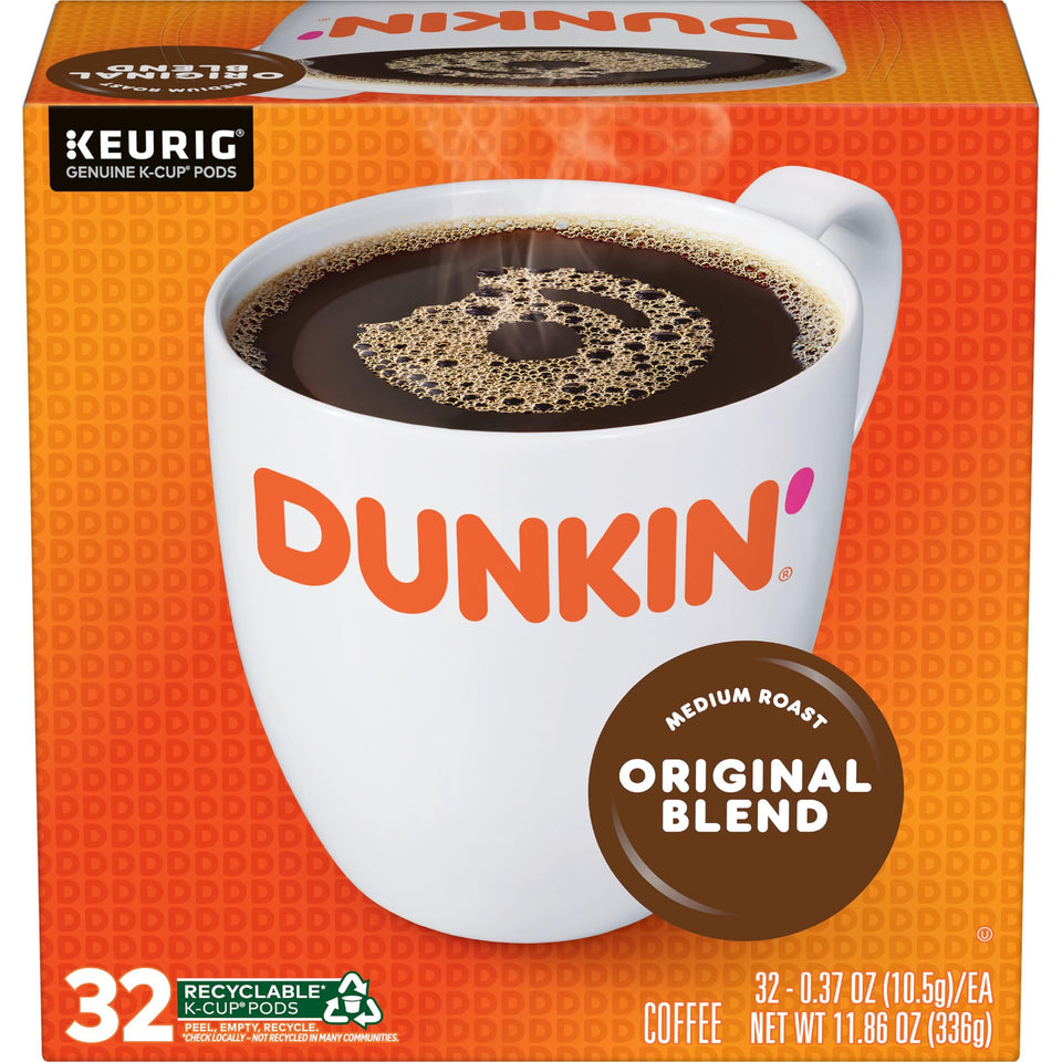 Dunkin Original Blend K-Cups pack front view for easy at-home brewing