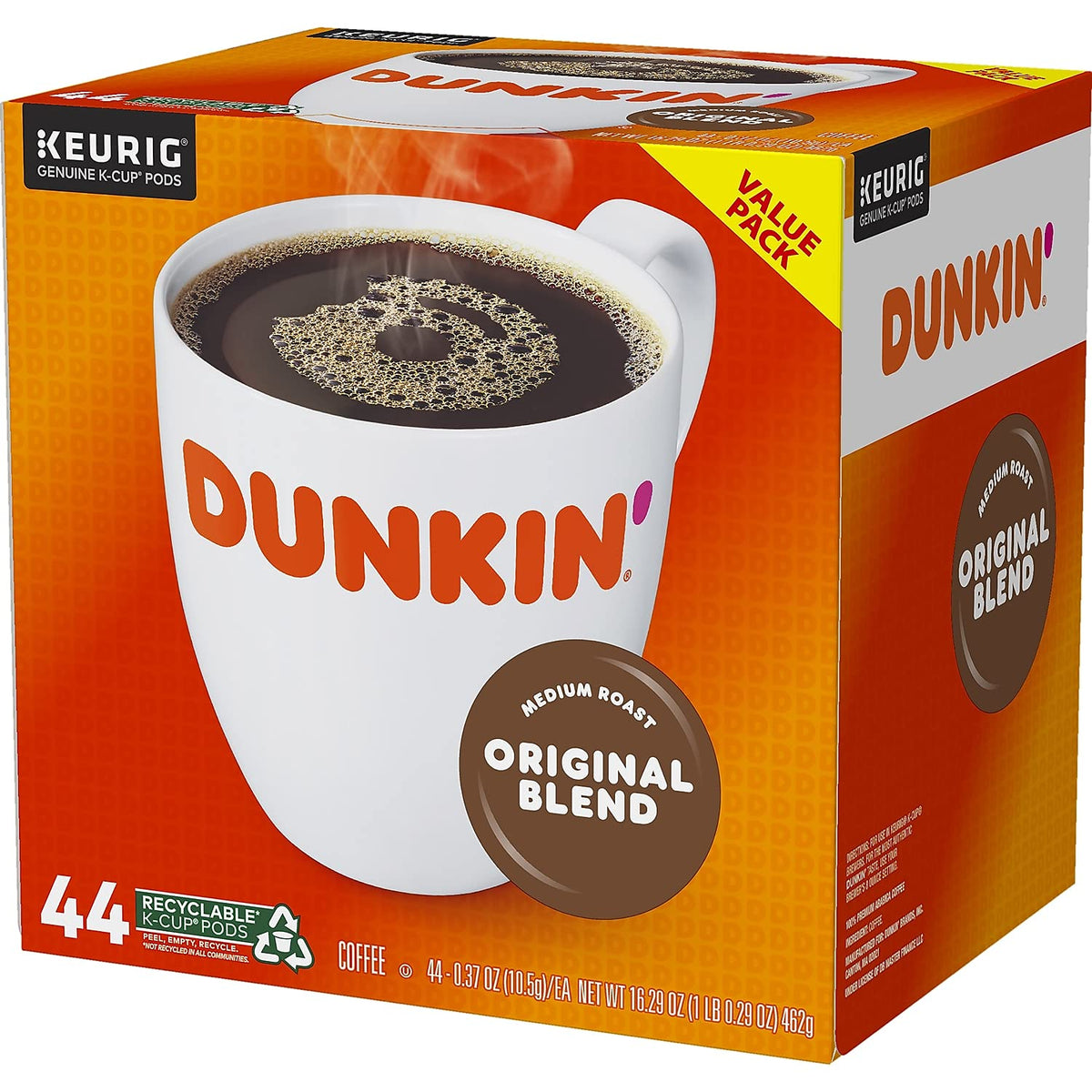 Dunkin' Original Blend Kosher-certified pods suitable for any kitchen or break room.