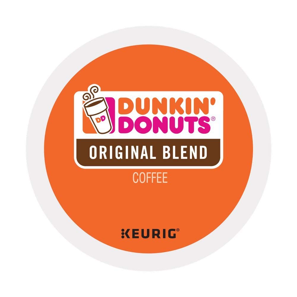 Dunkin Original Blend Medium Roast K-Cups for Keurig brew quick, convenient coffee.