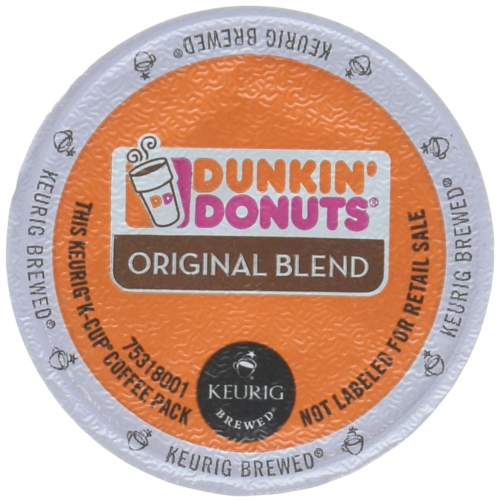 Dunkin Original Flavor K-Cups packaging on a shelf, convenient for quick, reliable mornings.