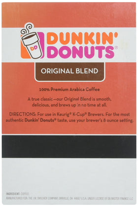Dunkin Original Flavor K-Cups steaming cup, inviting aroma meets a smooth finish.