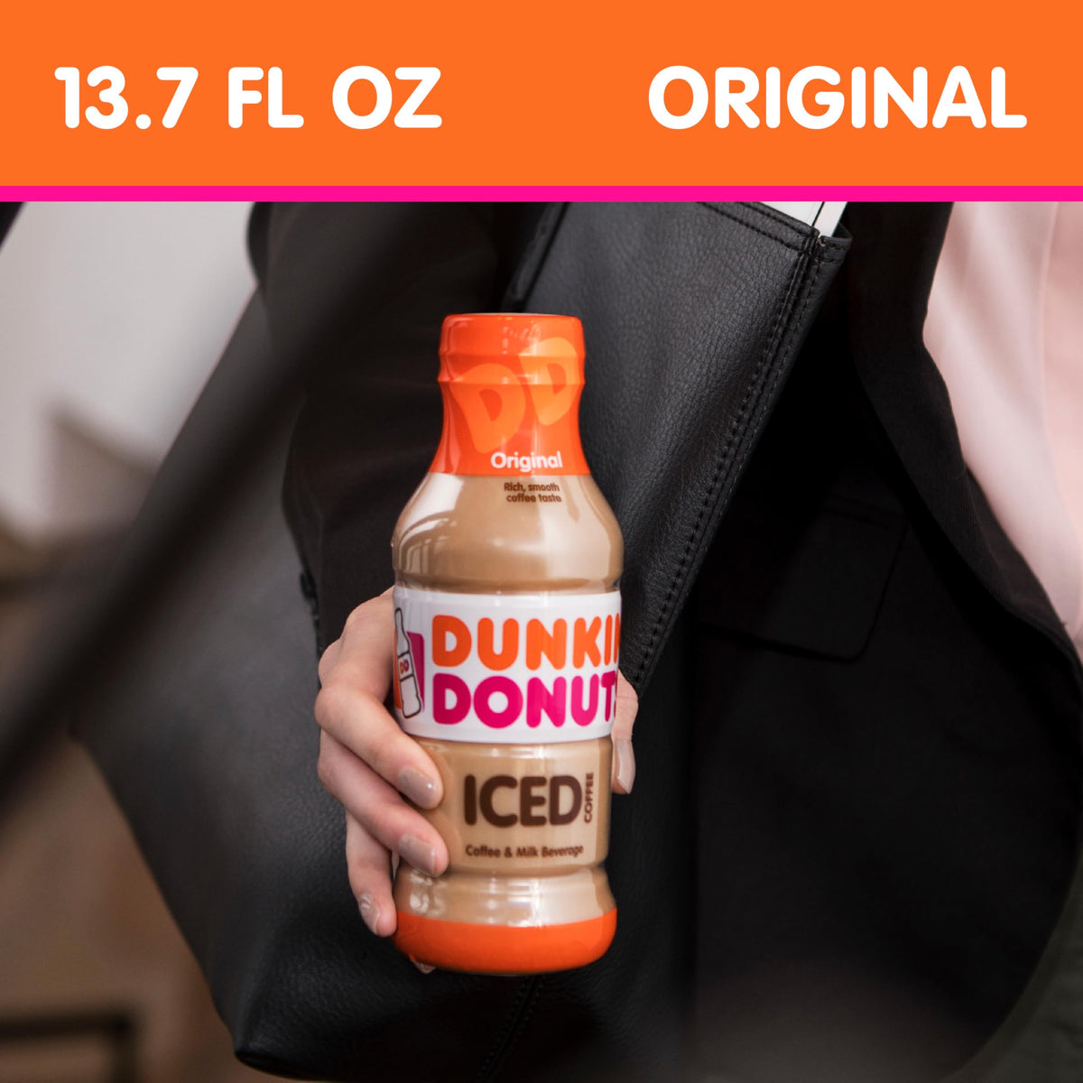 Close-up of Dunkin coffee texture and creamy look