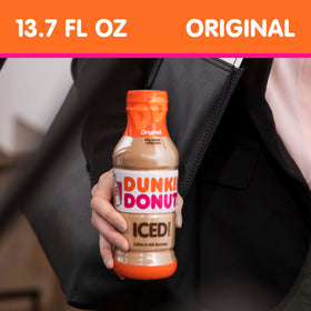 Close-up of Dunkin coffee texture and creamy look