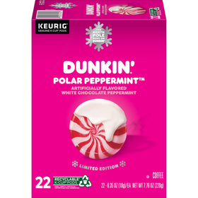 Dunkin Polar Peppermint K-Cup box for holiday mornings and easy brewing