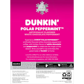 Dunkin Polar Peppermint K-Cup pod for Keurig brewing convenience