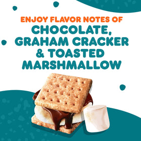 Steaming Dunkin S’mores coffee in a mug with inviting aroma.