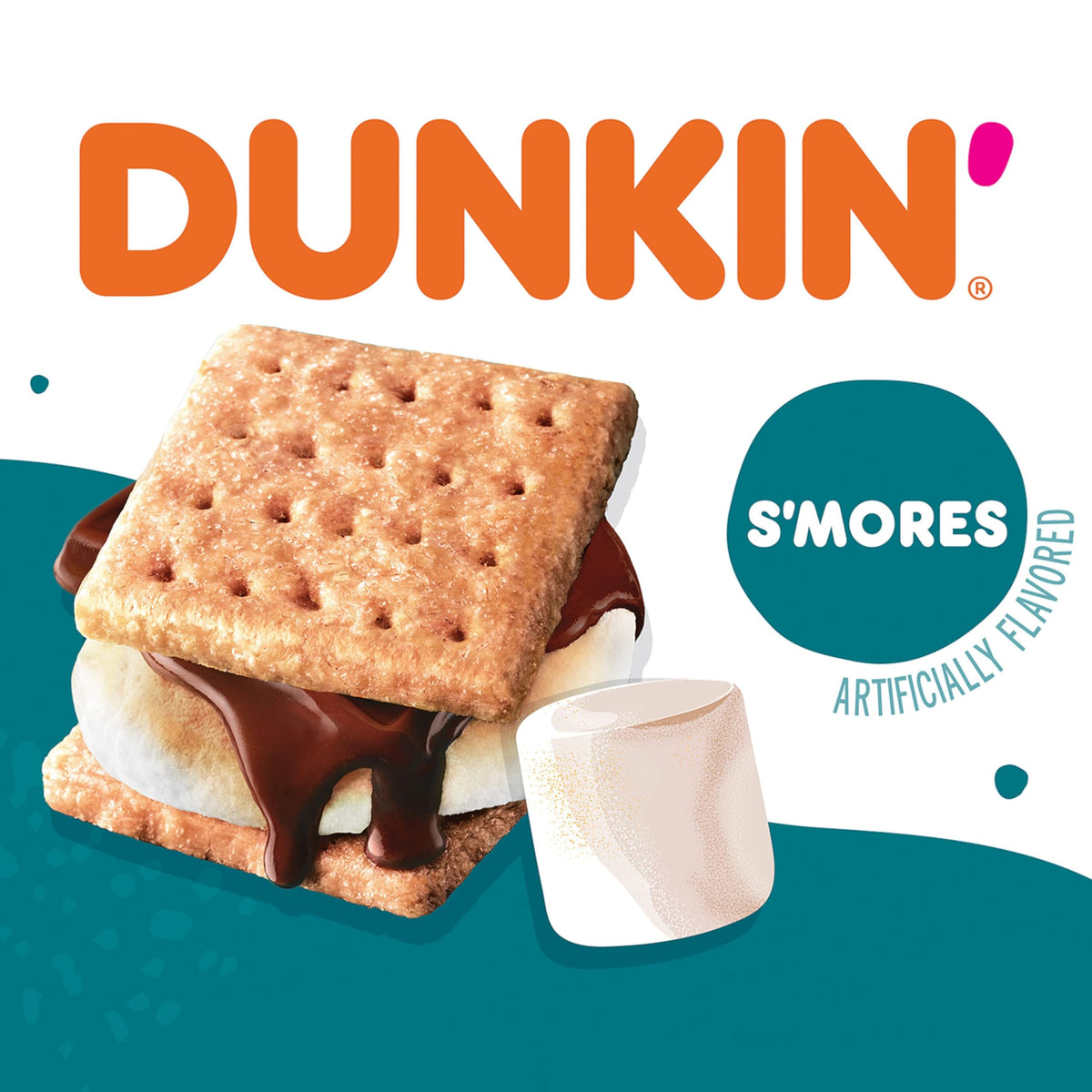 Dunkin S’mores flavor close-up on the pod label.
