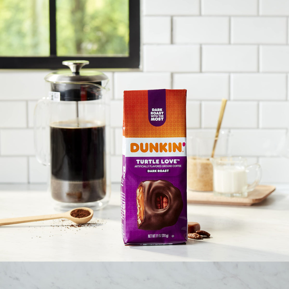 Dunkin Turtle Love 100% Arabica beans for rich taste
