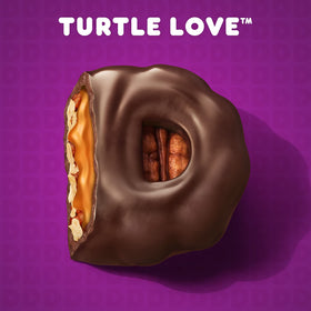 Dunkin Turtle Love dark roast label on packaging indicating bold taste