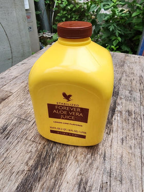DurbaLife Aloe Vera Juice bottle front view with lemon gel flavor.