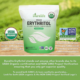 DureLife erythritol kitchen-drawer, gluten-free, non-GMO option for daily sweetening