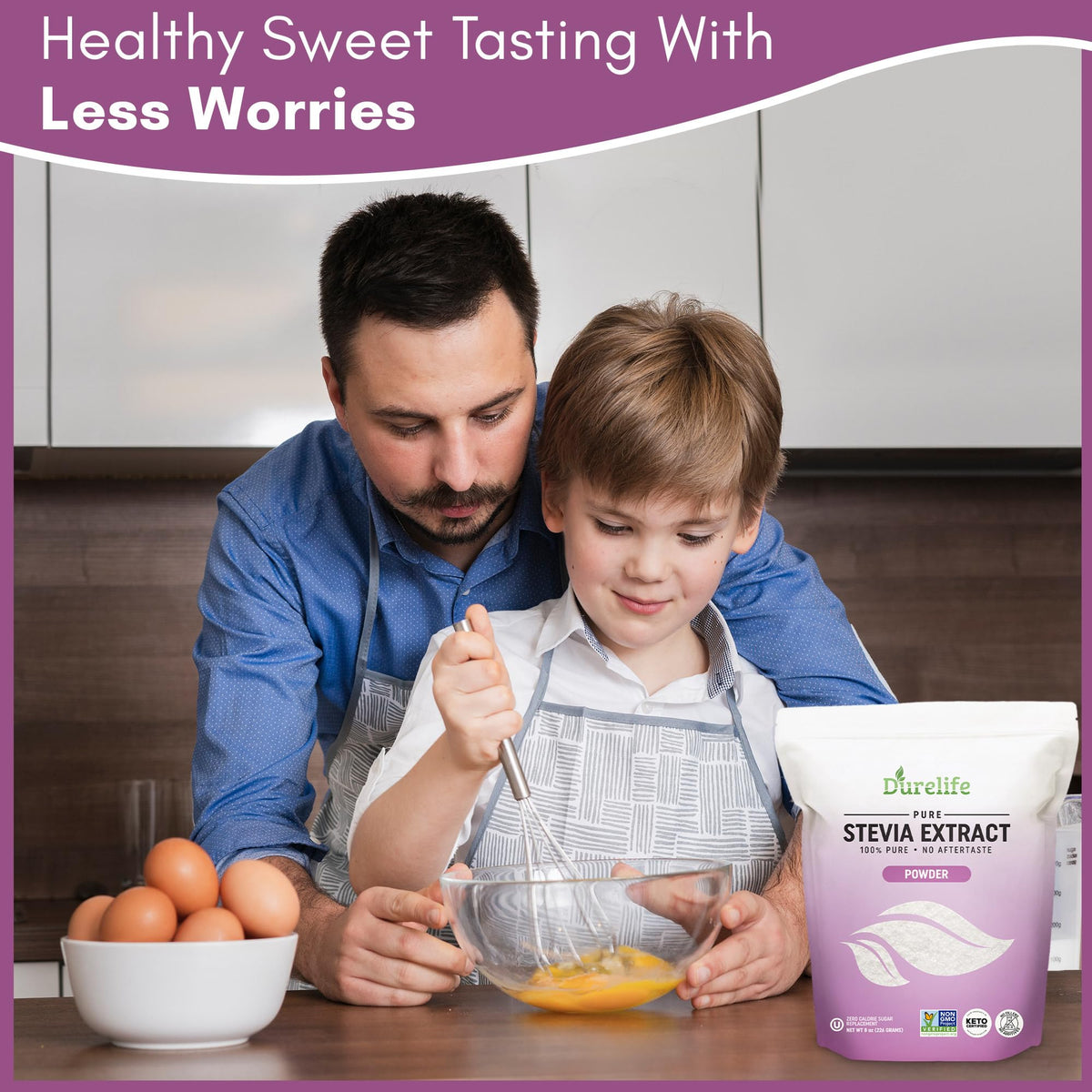 DureLife micro-spoon included for precise, mess-free sweetness measurement.