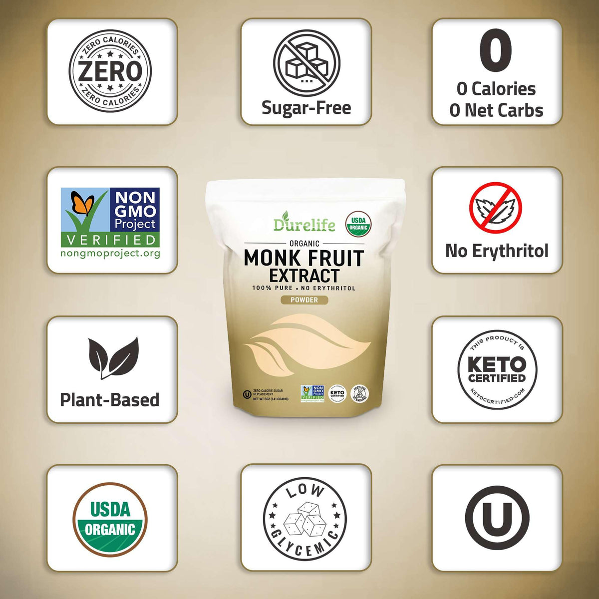 Fine monk fruit powder ready for baking with zero additive risk