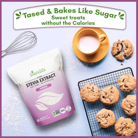 DureLife stevia leaves origin visual suggesting natural sweetness.