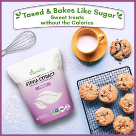 DureLife stevia bottle label emphasizes zero calories for guilt-free sweetness.