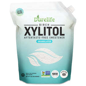 DureLife Xylitol 1 lb packaging shows pure birch sweetness and gluten-free clarity.