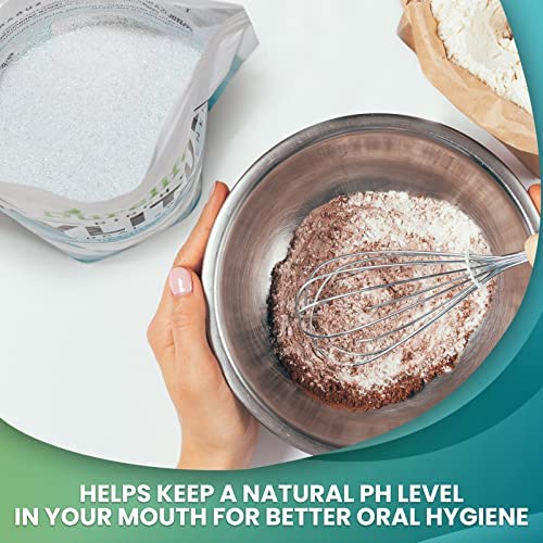 DureLife Xylitol bag close-up highlights 100% birch origin and non-GMO verification.