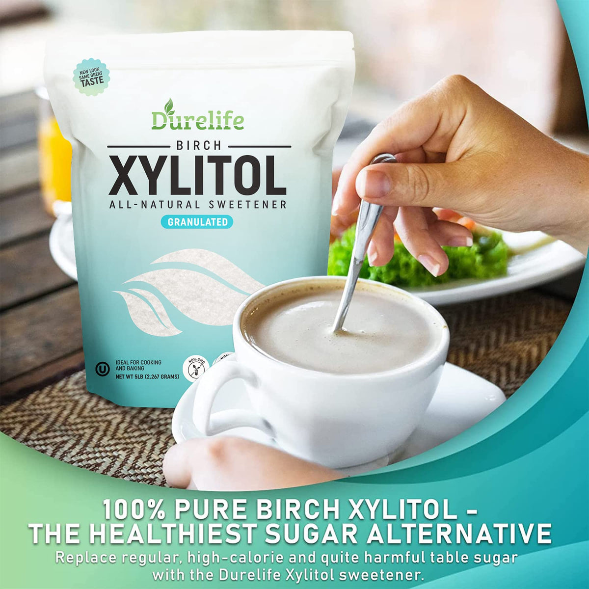DureLife Xylitol enriching coffee or beverages with gentle sweetness.
