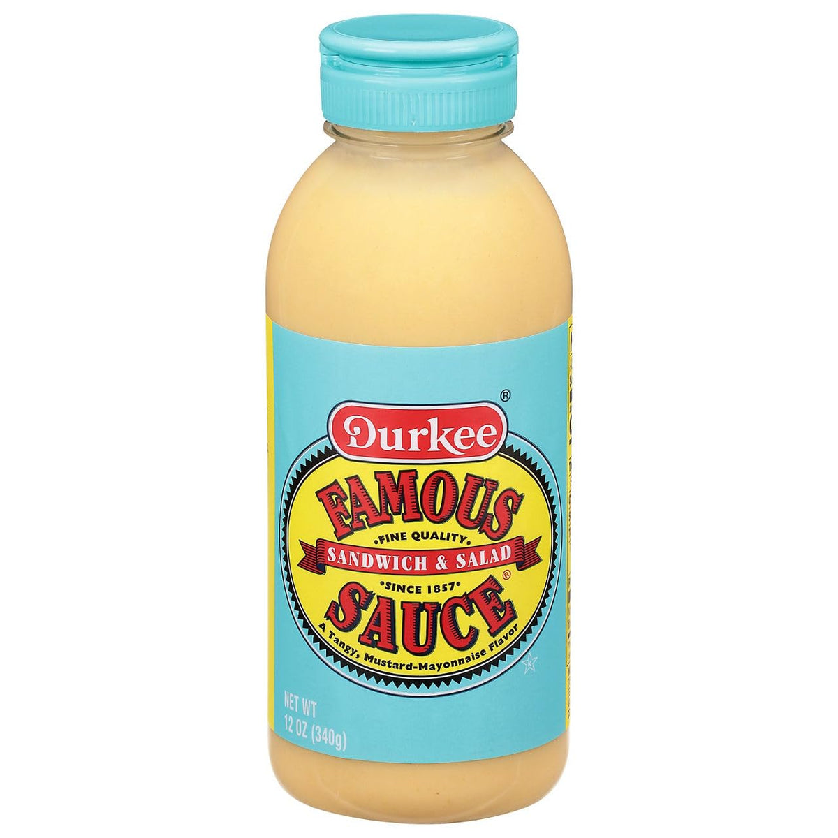 Durkee Famous Sauce 12oz bottle enhances sandwiches and salads