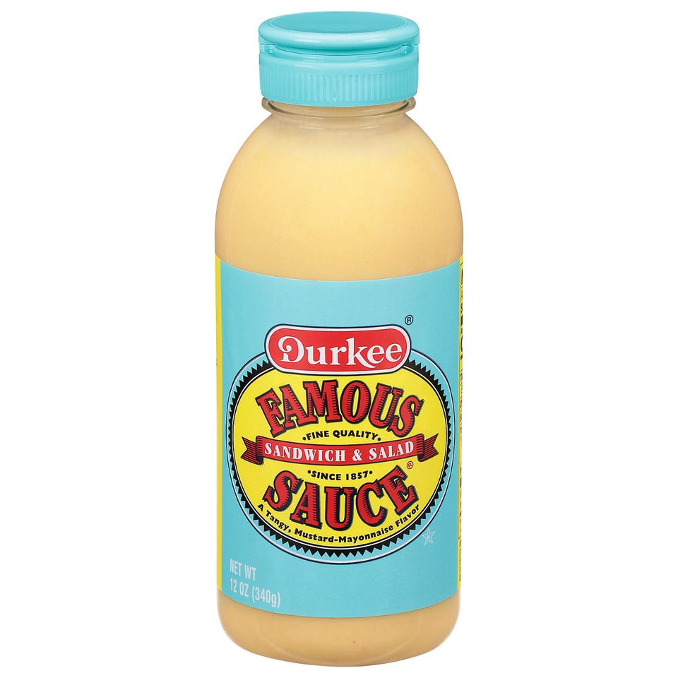 Durkee Famous Sauce 12oz bottle enhances sandwiches and salads