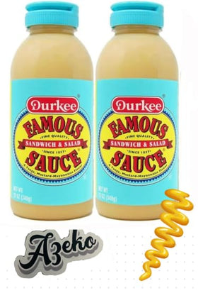 Durkee Famous Sauce bottle front view for quick flavor boost at meals.