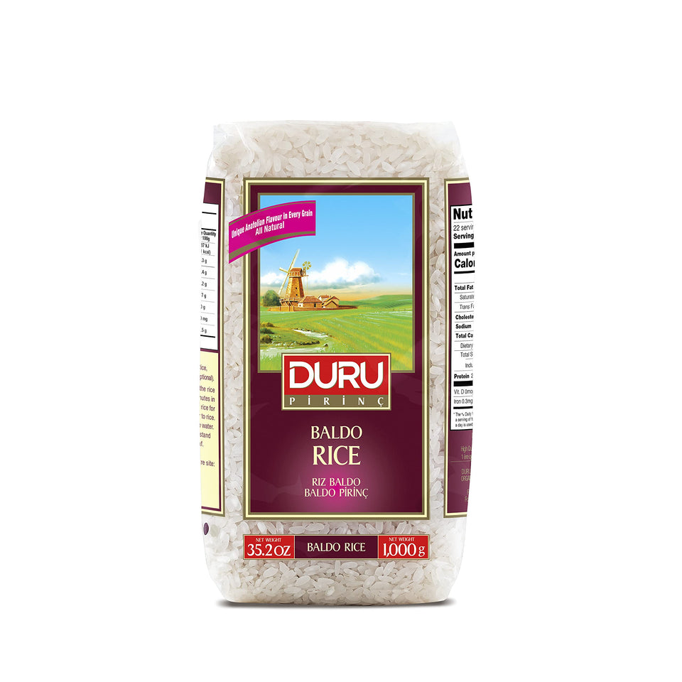 Duru Baldo rice bag front highlights premium quality and Turkish harvest.