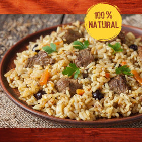 Duru Baldo rice soaked 10 minutes before cooking for even texture.