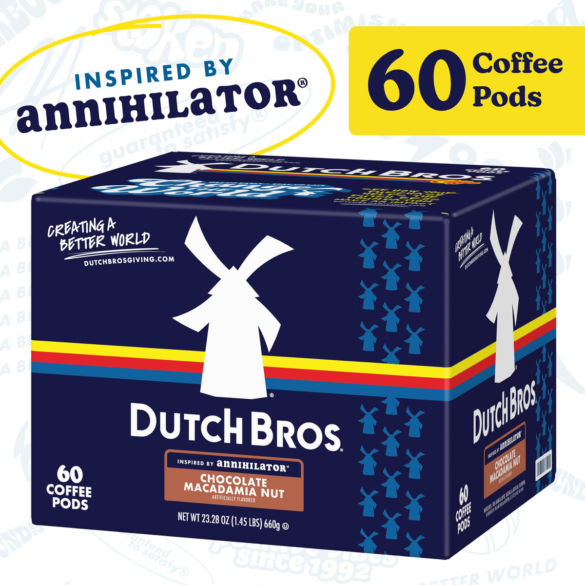 Close-up of Dutch Bros macadamia nut chocolate coffee pod