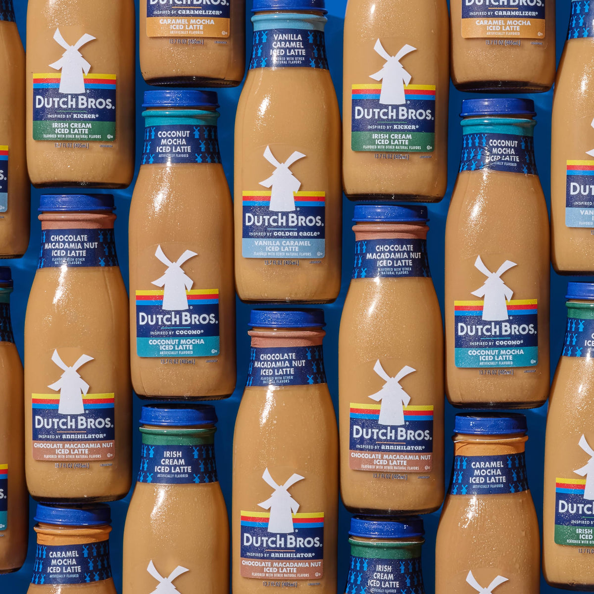Dutch Bros coffee beans graphic emphasizes Arabica flavor and quality