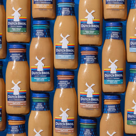 Dutch Bros coffee beans graphic emphasizes Arabica flavor and quality