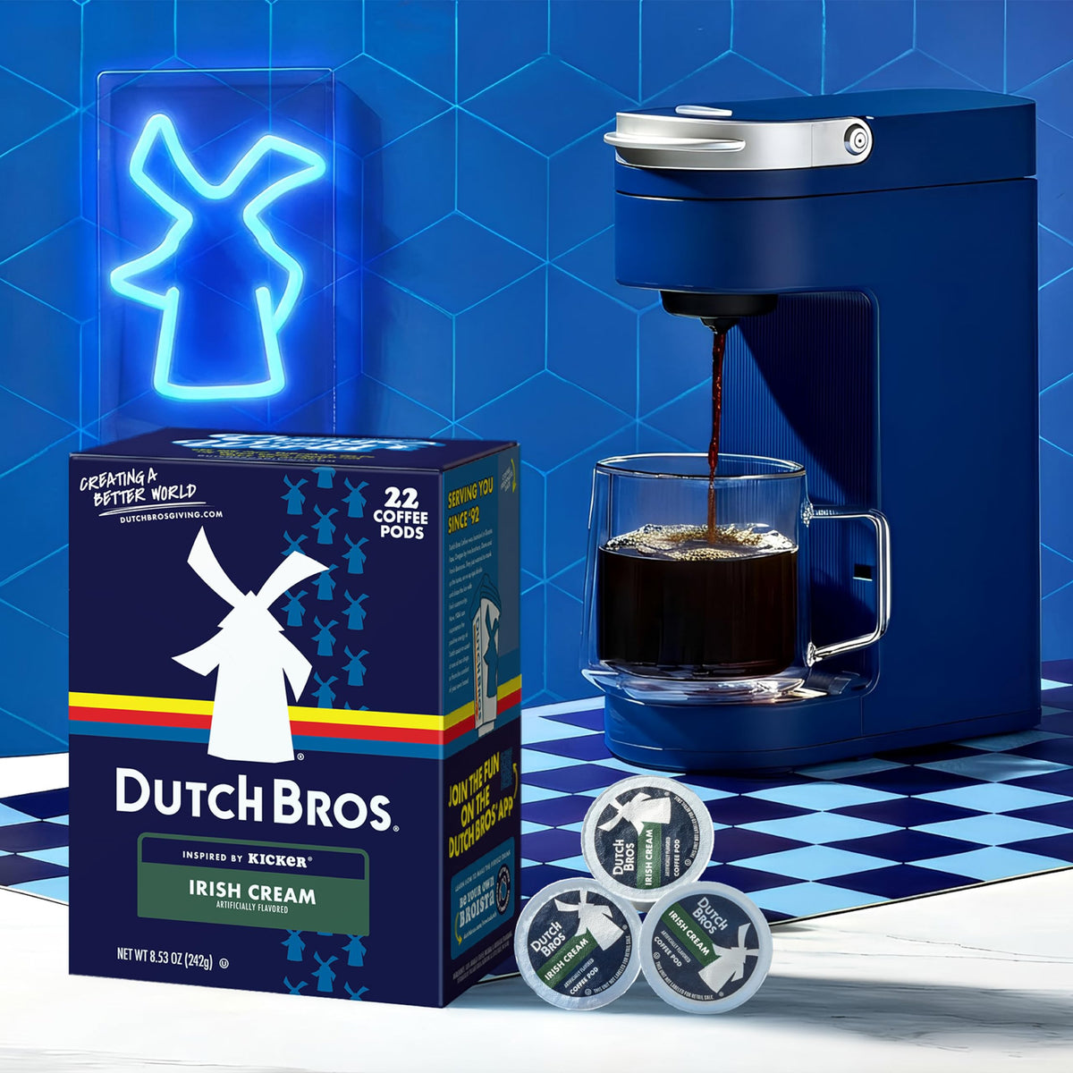 Dutch Bros 22-count box packaging for convenient daily brewing.