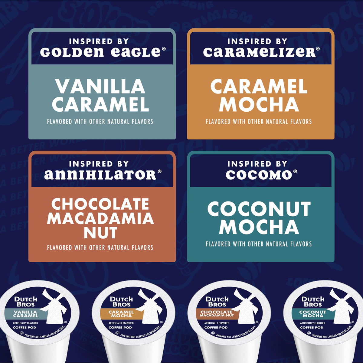 Dutch Bros 60-count coffee pods for Keurig brewing convenience.