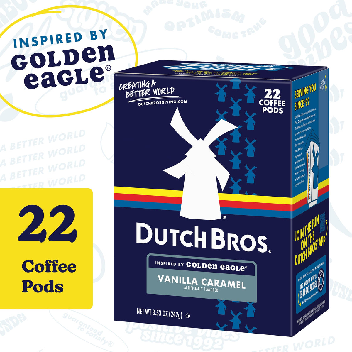 Golden Eagle packaging highlights 22-count pod set for Keurig.