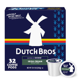 Dutch Bros Irish Cream coffee pods inspired by Kicker, ready for quick mornings.