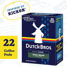 Kicker-inspired flavor profile pod highlighting Irish Cream aroma for cozy mornings.