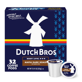 Dutch Bros Mafia Dark Roast box front showing bold coffee for a rich morning ritual