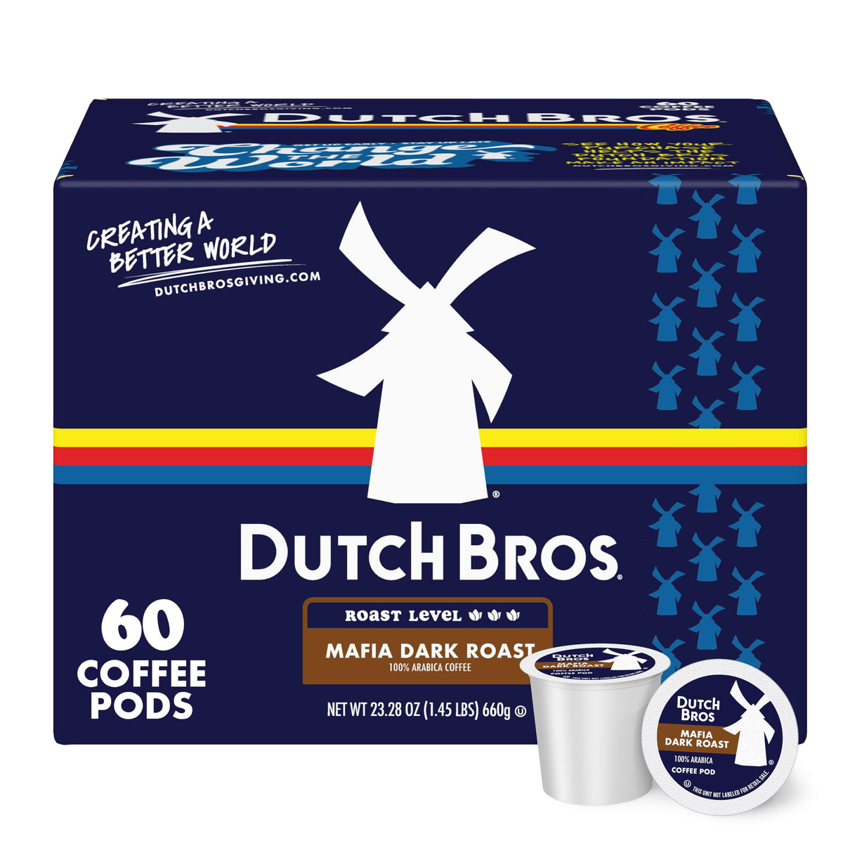 Dutch Bros Mafia Dark Roast pack front showcasing bold aroma for mornings