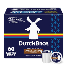 Dutch Bros Mafia Dark Roast pack front showcasing bold aroma for mornings