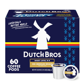 Dutch Bros OG Medium Roast box, packaging for convenient daily use