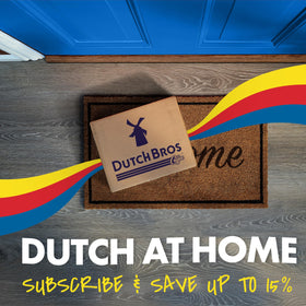 Box shown with Dutch Bros creamer options for a customizable sip.
