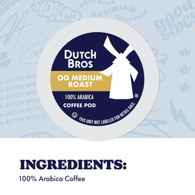Dutch Bros OG Medium Roast pod stack for easy, mess-free single-serve mornings